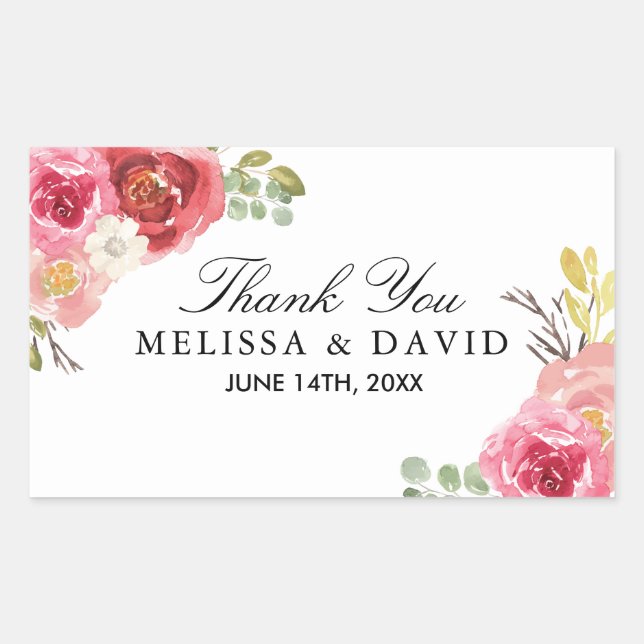 Stickers Joli Merci rose et rouge (Devant)