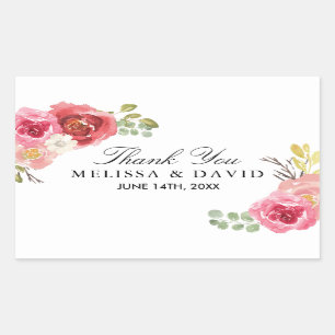 Stickers Joli Merci rose et rouge