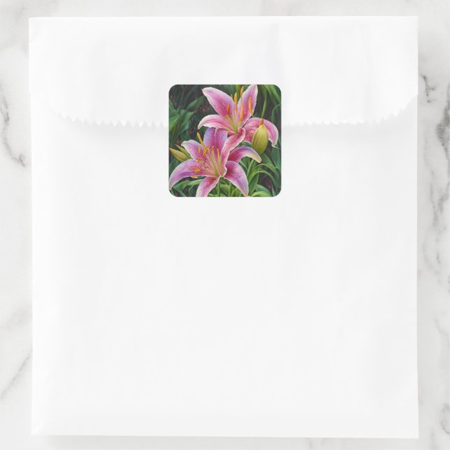 Stickers Joli rose Lily Fleurs (Sac)