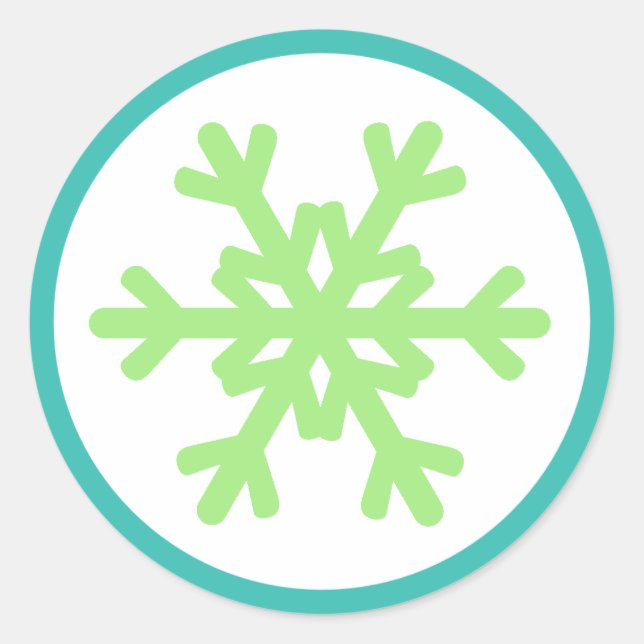 Stickers Joli Snowflake Lime Aqua (Devant)
