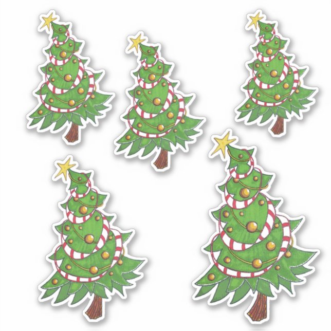 stickers Jolly Christmas Tree Vinyl Cut (Devant)