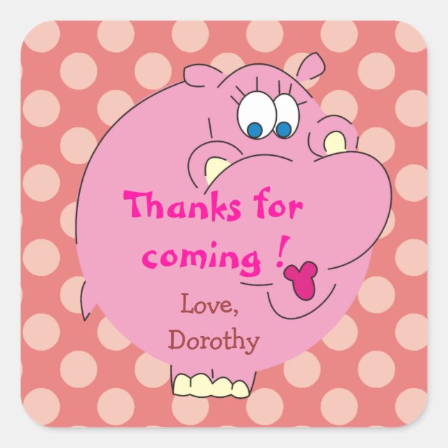 Stickers Jote Hippo Pois Rose (Devant)