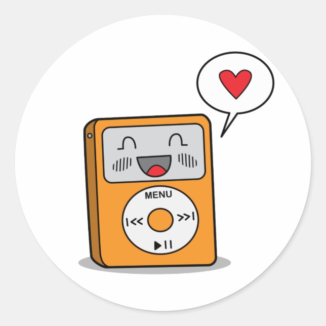 Stickers Joueur MP3 mignon (Devant)
