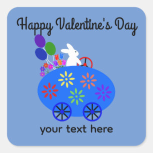 Stickers Jour de la Saint Valentin Lapin Riding Oe