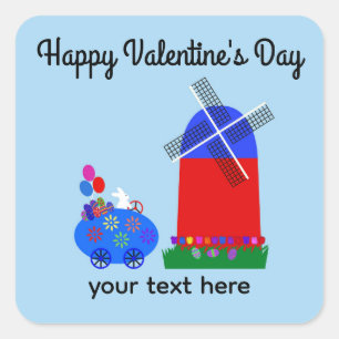 Stickers Jour de la Saint Valentin Lapin Riding Oe