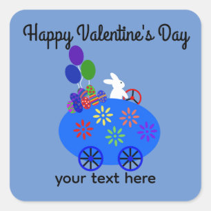 Stickers Jour de la Saint Valentin Lapin Riding Oe