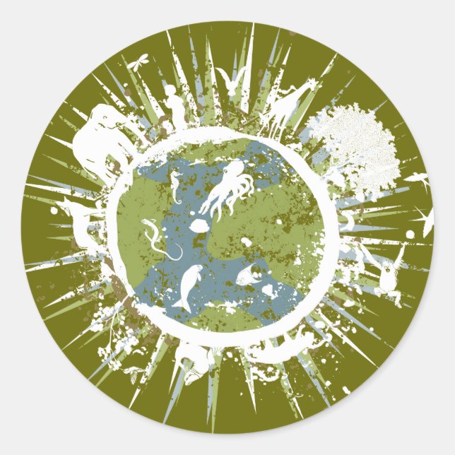Stickers jour des terres vert (Devant)