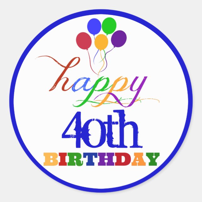 Stickers Joyeux Anniversaire avec âge personnalisé (Devant)