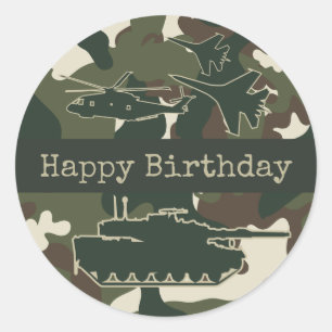 Stickers Joyeux Anniversaire - Camouflage militair