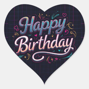 Stickers Joyeux Anniversaire Classique Rond