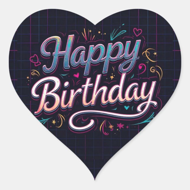 Stickers Joyeux Anniversaire Classique Rond (Decorative Letters Happy Birthday Stickers!)