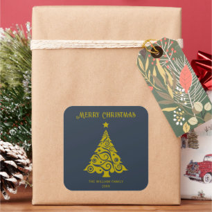 Stickers Joyeux Arbre de Noël gris foncé