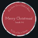 Stickers Joyeux Berry Round Christmas<br><div class="desc">Nos Stickers Joyeux Berry Round sont l'ajout parfait à vos paquets de vacances, cadeaux et enveloppes de cartes de voeux! Le design est composé d'un arrière - plan de baies et de sapins, avec un cercle rouge de baies au milieu. Dans le cercle rouge baies, vous trouverez le texte "Joyeux...</div>