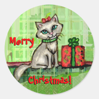 Stickers Joyeux chat Noël
