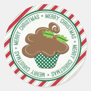 Stickers Joyeux Cupcake de Noël