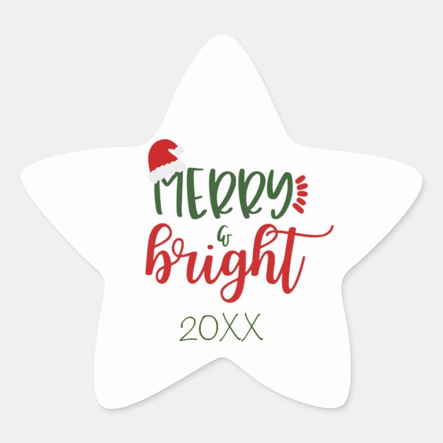 Stickers Joyeux et brillant sur White Holiday (Devant)