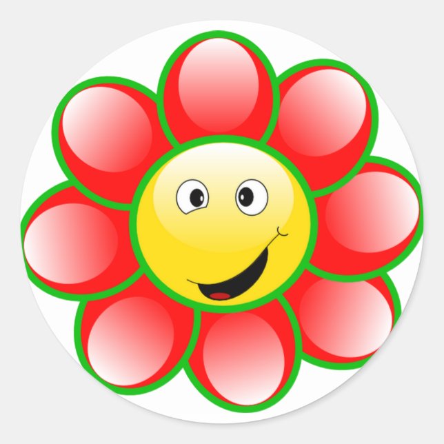 Stickers Joyeux Face Flower (Devant)