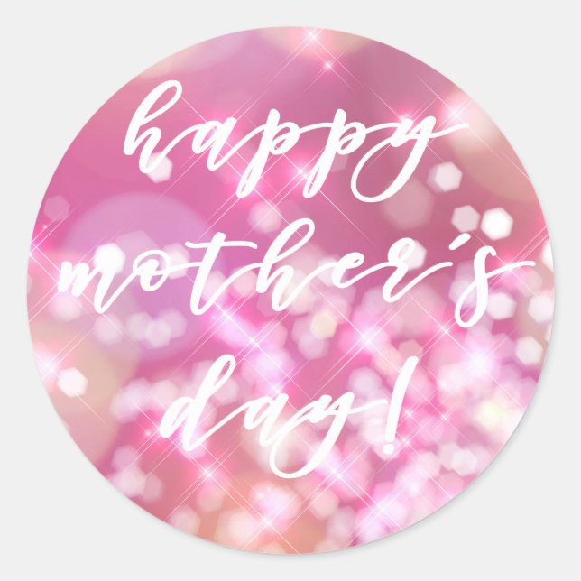 Stickers Joyeux fête des Mères Pink Sparkle (Devant)