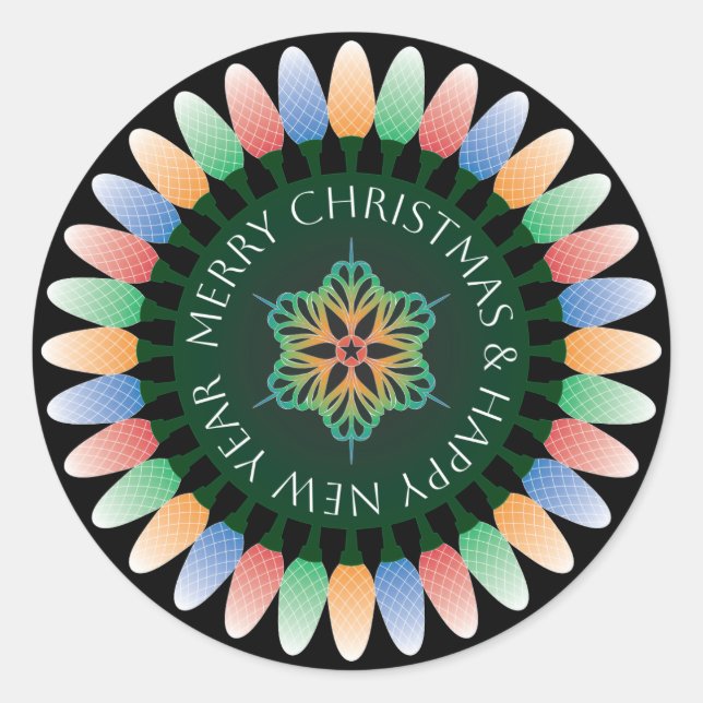 Stickers Joyeux Lumières de Noël (Devant)
