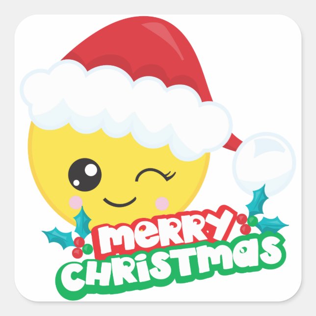 Stickers Joyeux Noël Emoji Winking (Devant)