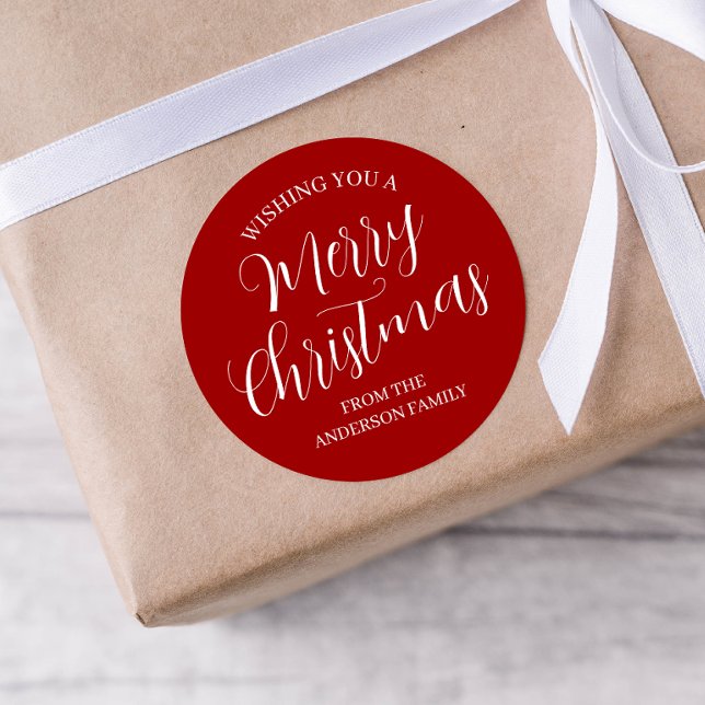 Stickers Joyeux Noël Personnalisé Rouge (Créateur téléchargé)