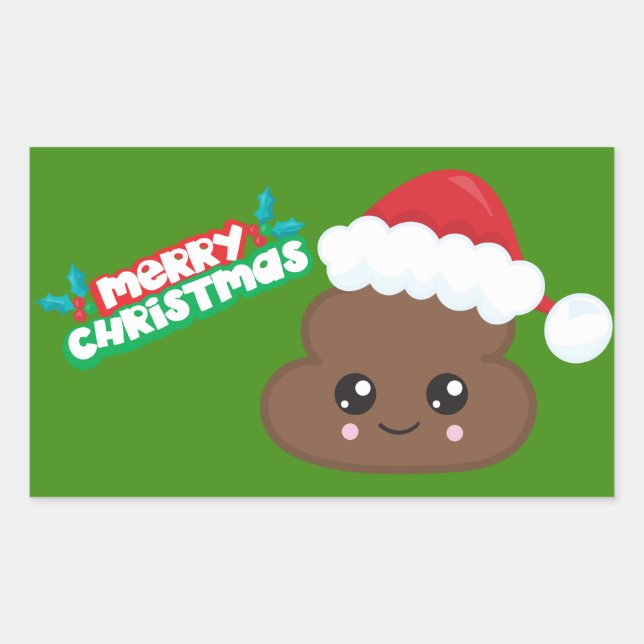 Stickers Joyeux Noël Poop Emoji (Devant)