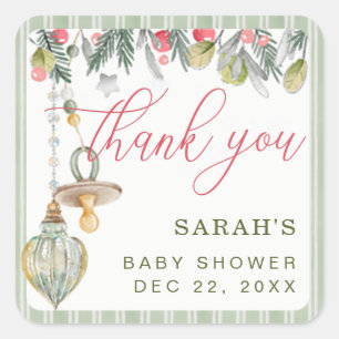Stickers Joyeux petit Baby shower Merci