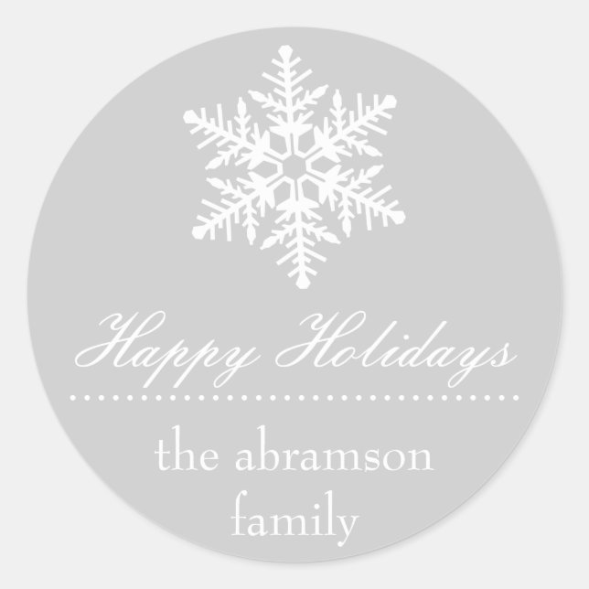 Stickers Joyeux Snowflake (Argent) (Devant)