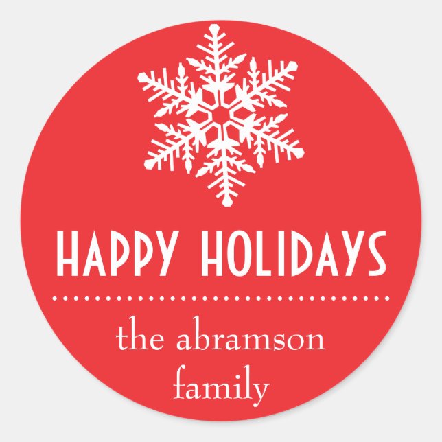 Stickers Joyeux Snowflake (Rouge) (Devant)