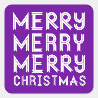 Stickers Joyeux violet et blanc
