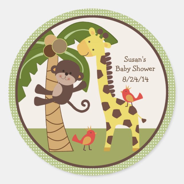 Stickers Jungle Pals/Animaux/Toppers Cupcake (Devant)