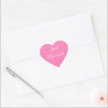 Stickers juste mariés<br><div class="desc">Sticker en forme de coeur dans la couleur rose avec le texte Just Married en blanc. Customisez cet objet ou achetez tel quel.</div>