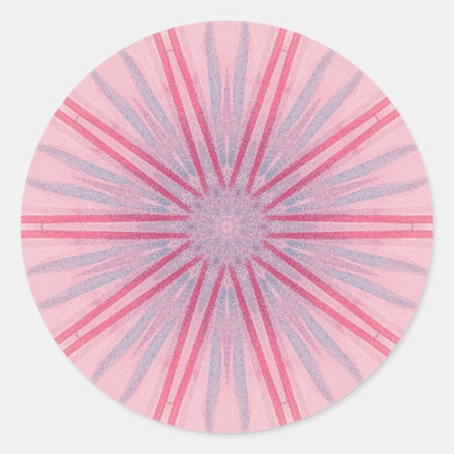 Stickers Kaleidoscope à rayons rose et bleu (Devant)