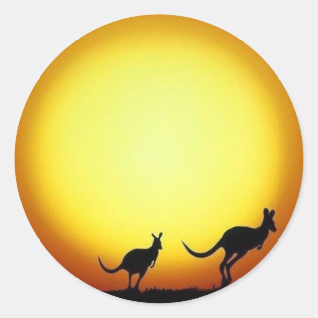 Stickers Kangaroo Sunset (Devant)