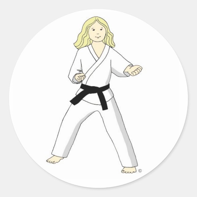 Stickers Karate Princess (cheveux blonds) (Devant)