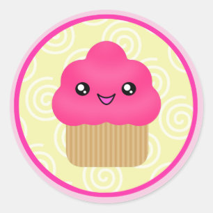 Stickers Kawaii Cupcake rose