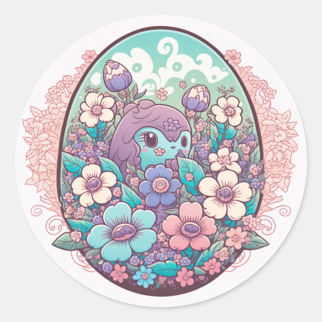 stickers Kawaii floral style dessin animé illustré (Devant)