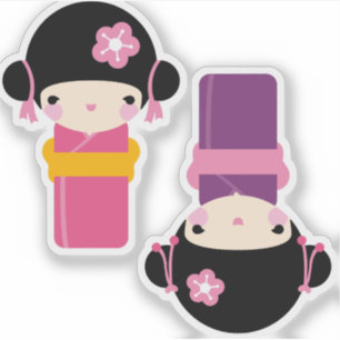 Stickers Kawaii Kimono Doll