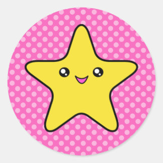 Stickers Kawaii Star Polka Rose