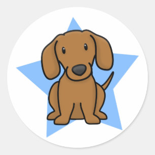 Stickers Kawaii Star Red Dachshund