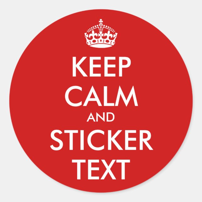 Stickers KeepCalm rond | Personnalisable (Devant)