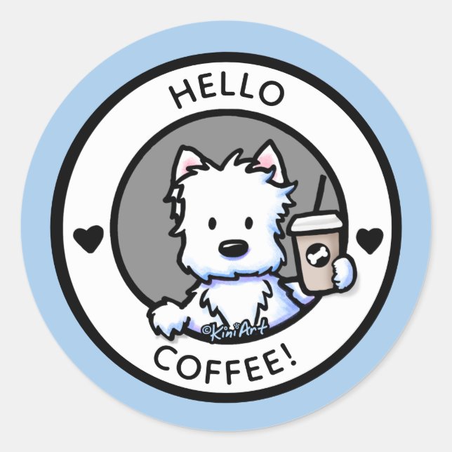 Stickers KiniArt Coffee Westie (Devant)