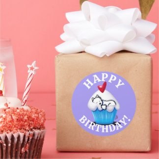 Stickers KiniArt Westie ANNIVERSAIRE