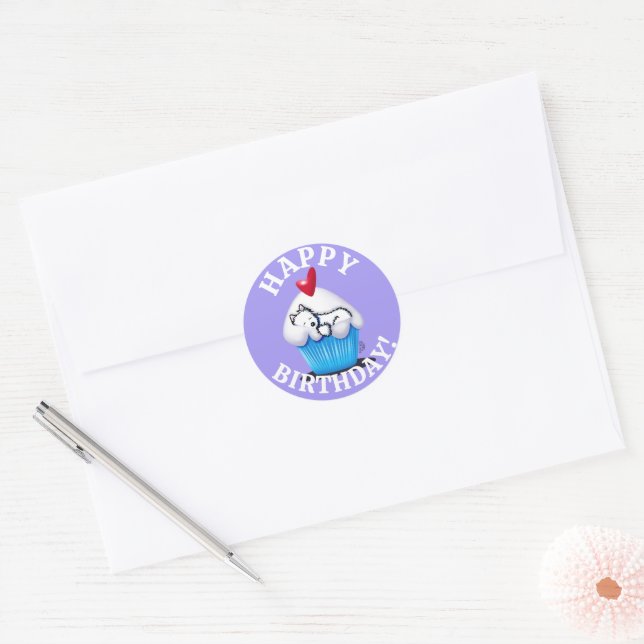 Stickers KiniArt Westie ANNIVERSAIRE (Enveloppe)