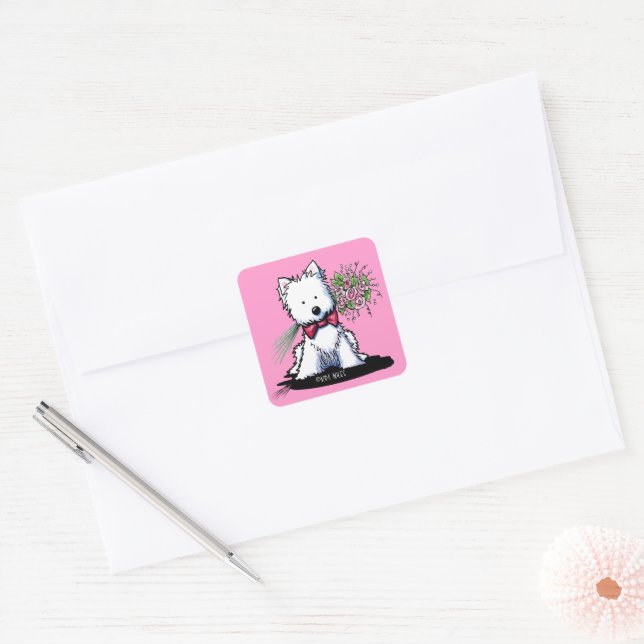Stickers KiniArt Westie Valentine (Enveloppe)
