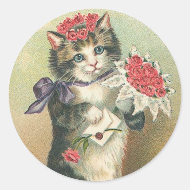 Stickers Kitten vintage (Devant)