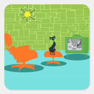 Stickers Kitty de l'âge de l'espace rétro