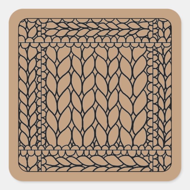 Stickers KNIT PURL TAN Small Carré (Devant)