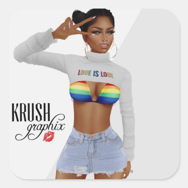 Stickers Krush Graphix LoveIsLove 01 (Devant)