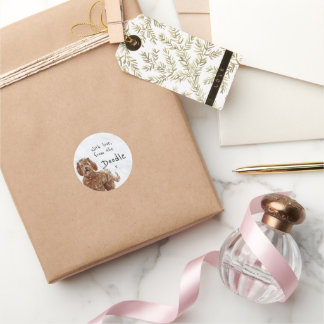 Stickers Labradoodle Message personnalisé